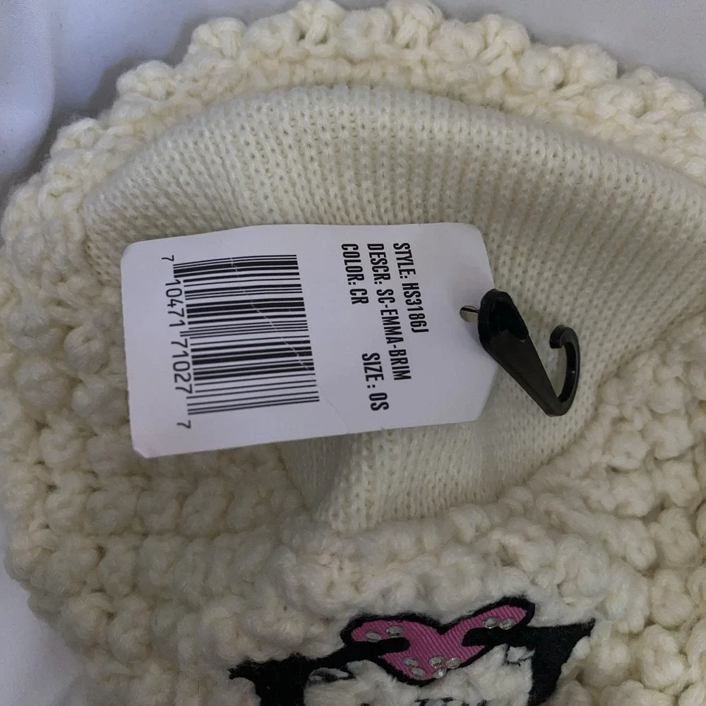 Y2K 2000s No Fear Womens Knit Beanie Hat Embroidered Heart Gun Skater NWT